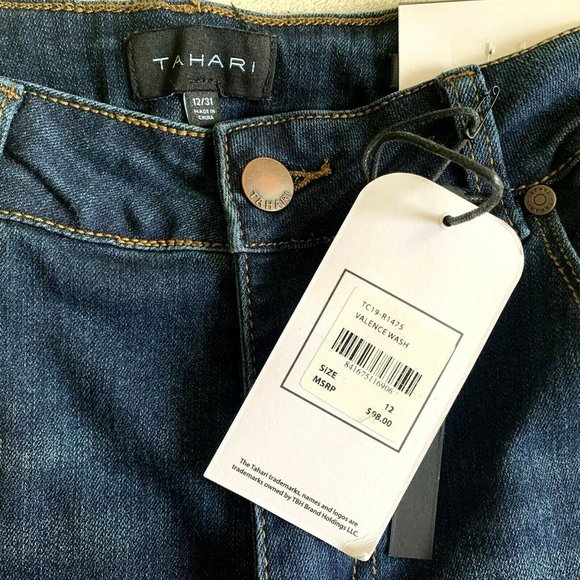 Tahari Rayon Denim Skinny Blue Jeans size 12 - Picture 13 of 14